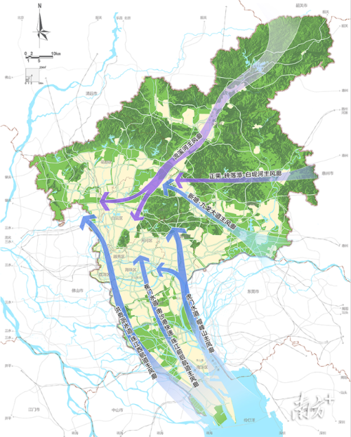 广州市通风廊道规划图